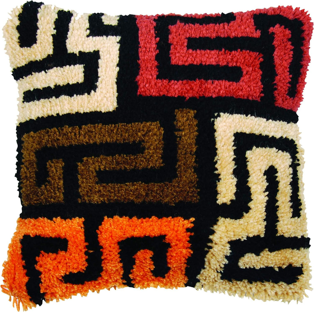 Vervaco PN-0175306 Knüpfkissen Kuba Knüpfpackung, Baumwolle, mehrfarbig, 40 x 40 cm / 16" x 16"