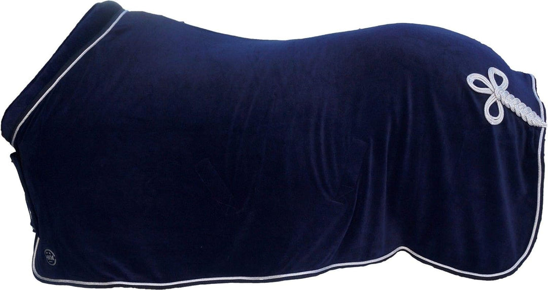 HKM 72246900.0018 Fleecedecke mit Kragen, dunkelblau Rückenlänge 115 cm DUNKELBLAU, Rückenlänge 115