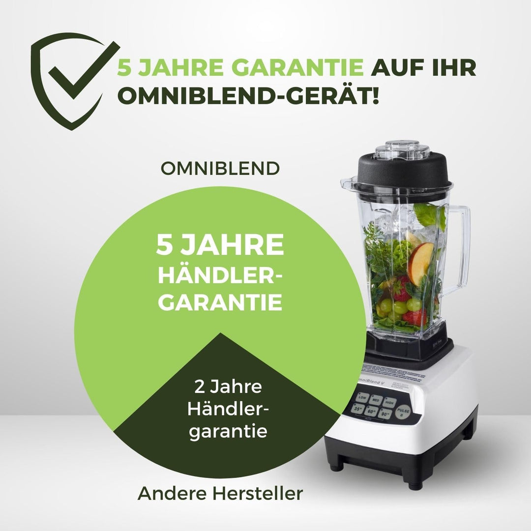 OmniBlend Smoothie Maker 2L in weiss I Smoothie Mixer inkl. BPA-freiem Behälter & 6-Klingen-System a