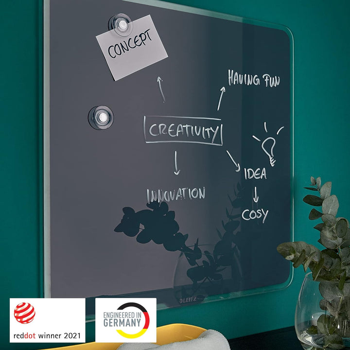 Leitz magnetisches Whiteboard aus Glas, 450 x 450, Samtgrau, Cosy-Serie, 70430089 450 x 450mm Samtgr
