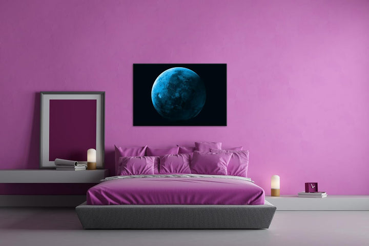 deyoli Planet Mars Format: 80x60 cm Effekt: Monocrome Blau als Leinwandbild, Motiv fertig gerahmt au