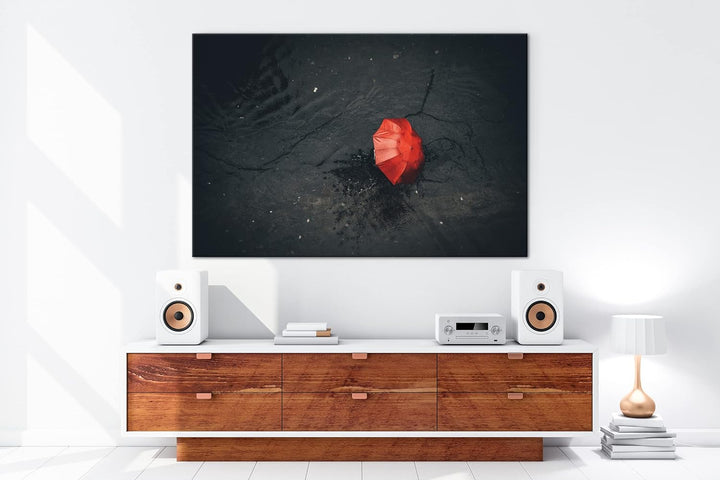 deyoli verlorender Regenschirm Format: 80x60 als Leinwandbild, Motiv fertig gerahmt auf Echtholzrahm