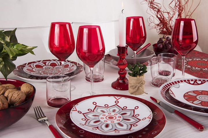 Excelsa Mandala Red Tafelservice, 18-teilig, Porzellan