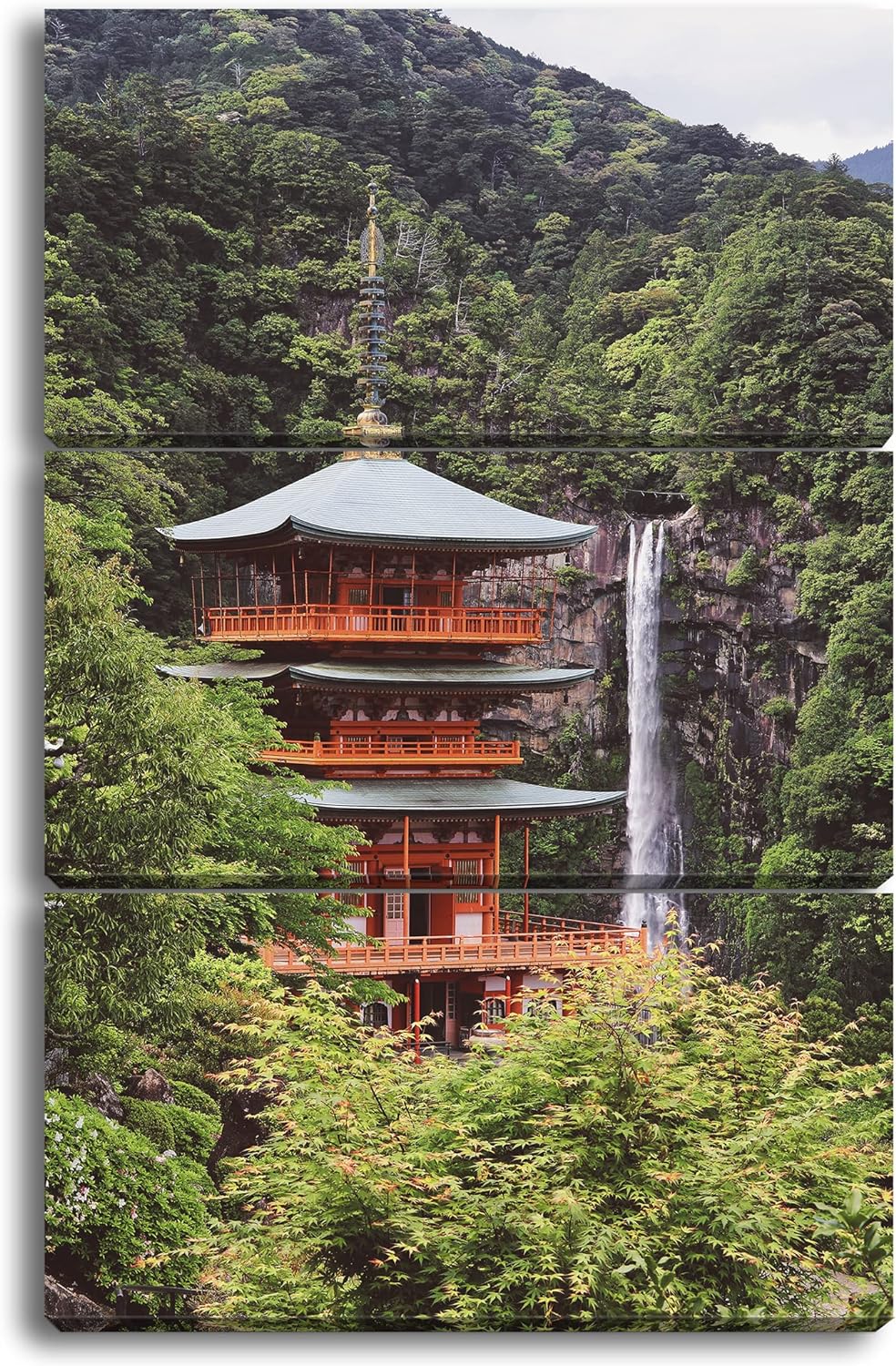 deyoli Schreinturm in atemberaubender Natur Format: 3Teilig als Leinwandbild, Motiv fertig gerahmt a
