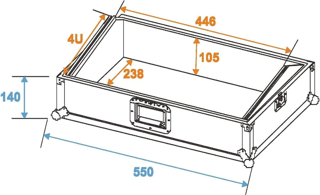ROADINGER Mixer-Case Profi MCA-19, 4HE, sw | Flightcase für 483-mm-Geräte (19")