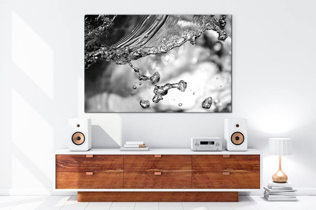 deyoli Wasser in Bewegung Format: 80x60 Effekt: Schwarz&Weiss als Leinwandbild, Motiv fertig gerahmt