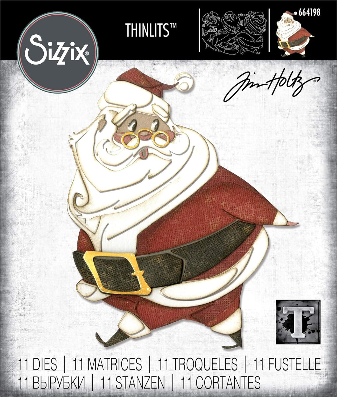 Thinlits Stanzschablonen Jolly St. Nick Colorize von Tim Hol, 11er-Pack Fröhlich, Fröhlich