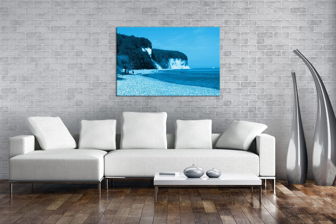 deyoli riesige Kreidefelsen auf Rügen Format 80x60 Effekt: Monocrome Blau als Leinwandbild, Motiv fe