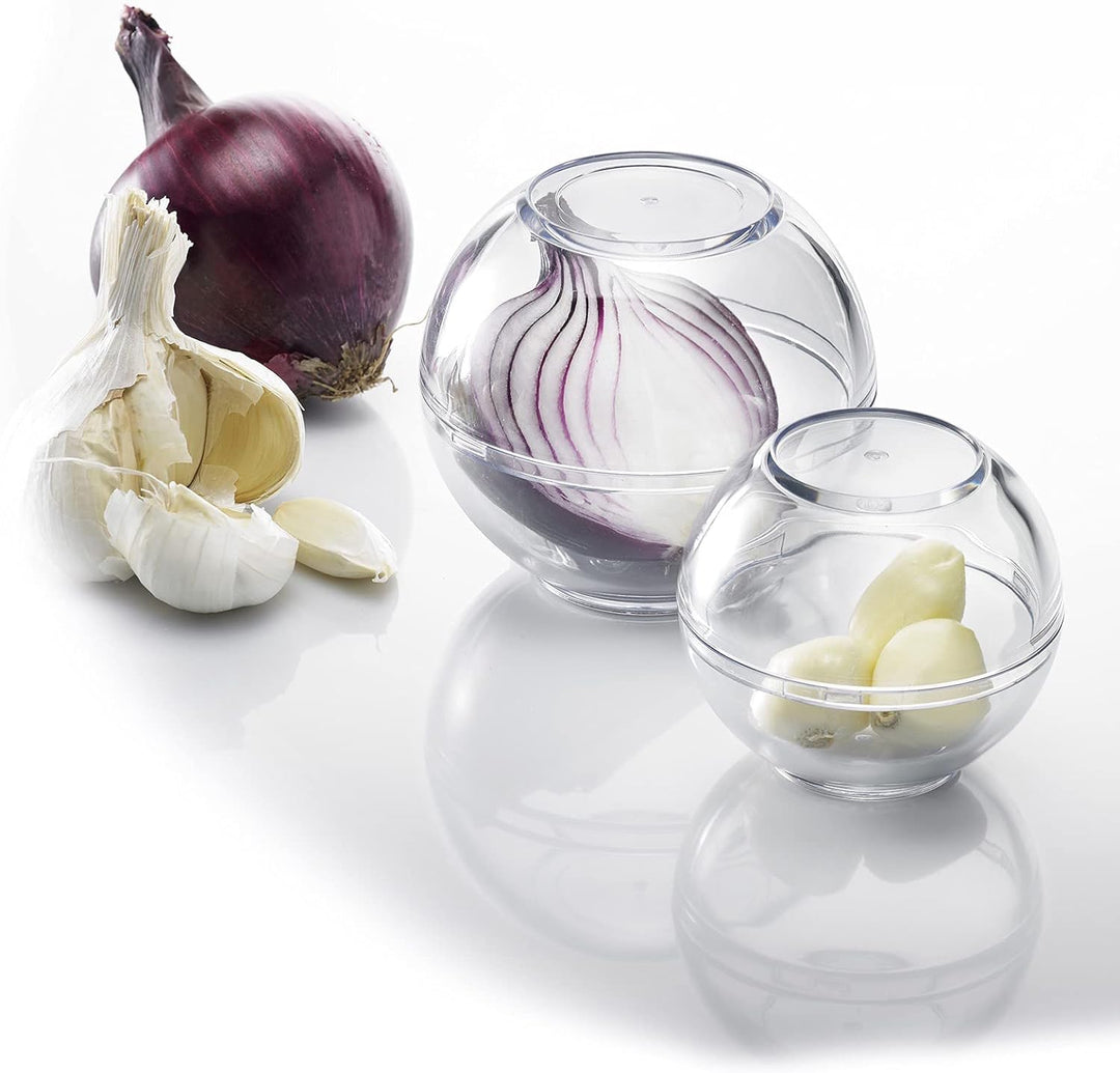 Westmark Kräuter-Set, 3tlg., 1 Kräutermühle Edelstahl + 2 Frischhaltekugeln, ø 7cm + ø 9cm, stapelba