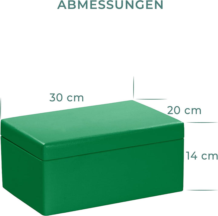 LAUBLUST Grosse Holzkiste mit Deckel - 30x20x14cm, Grün, FSC® | Allzweck-Kiste aus Holz - Aufbewahru