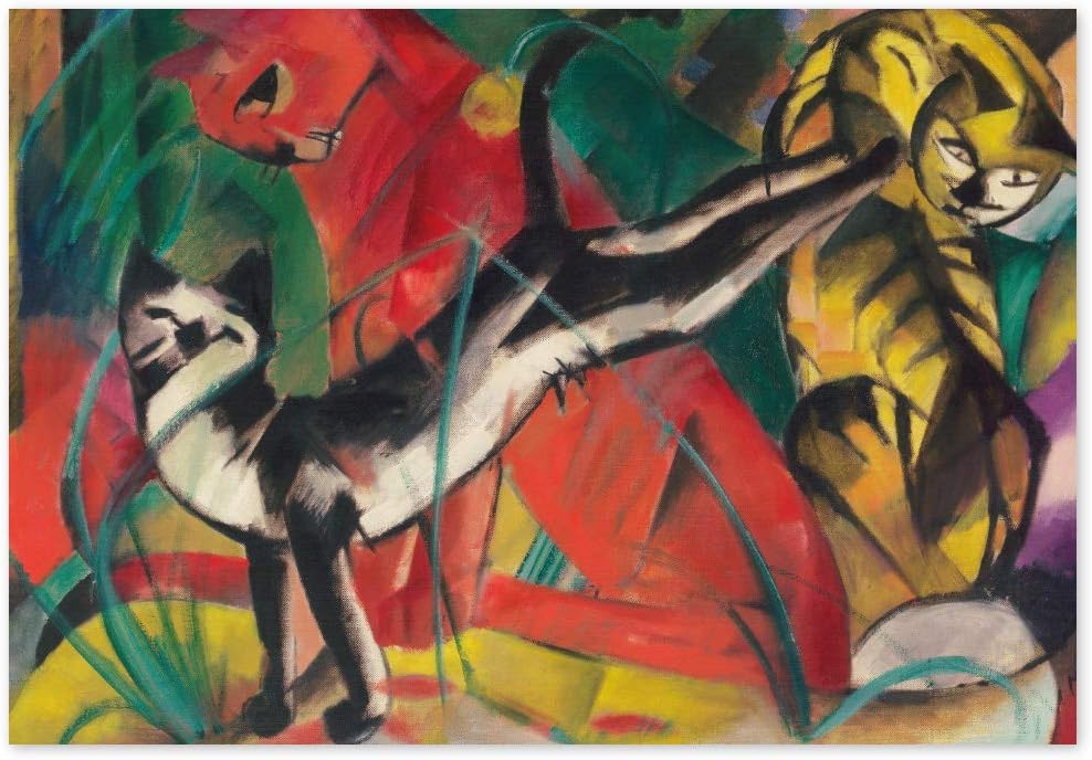 JUNIWORDS Poster, Franz Moritz Wilhelm Marc, Drei Katzen, 115 x 80 cm, 115 x 80 cm