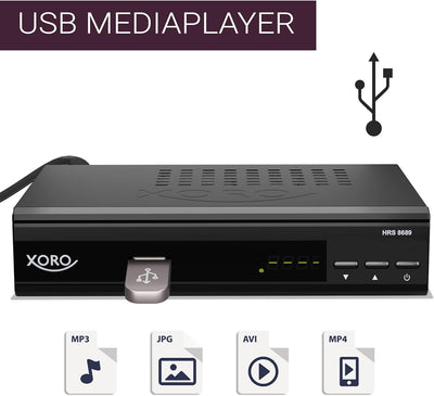 Digitaler FullHD Satelliten-Receiver XORO HRS 8689 mit 2-in-1-Fernbedienung, unterstützt Unicable 1/
