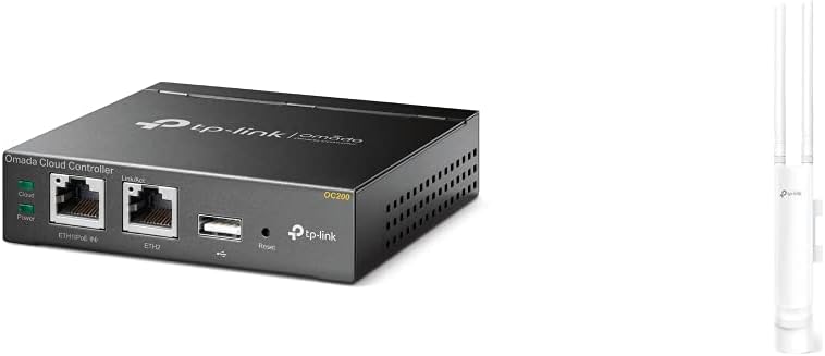 TP-Link EAP225 Outdoor AC1200 Gigabit WLAN Access Point Für Garten, weiss & OC200 Omada Hybrid PoE C