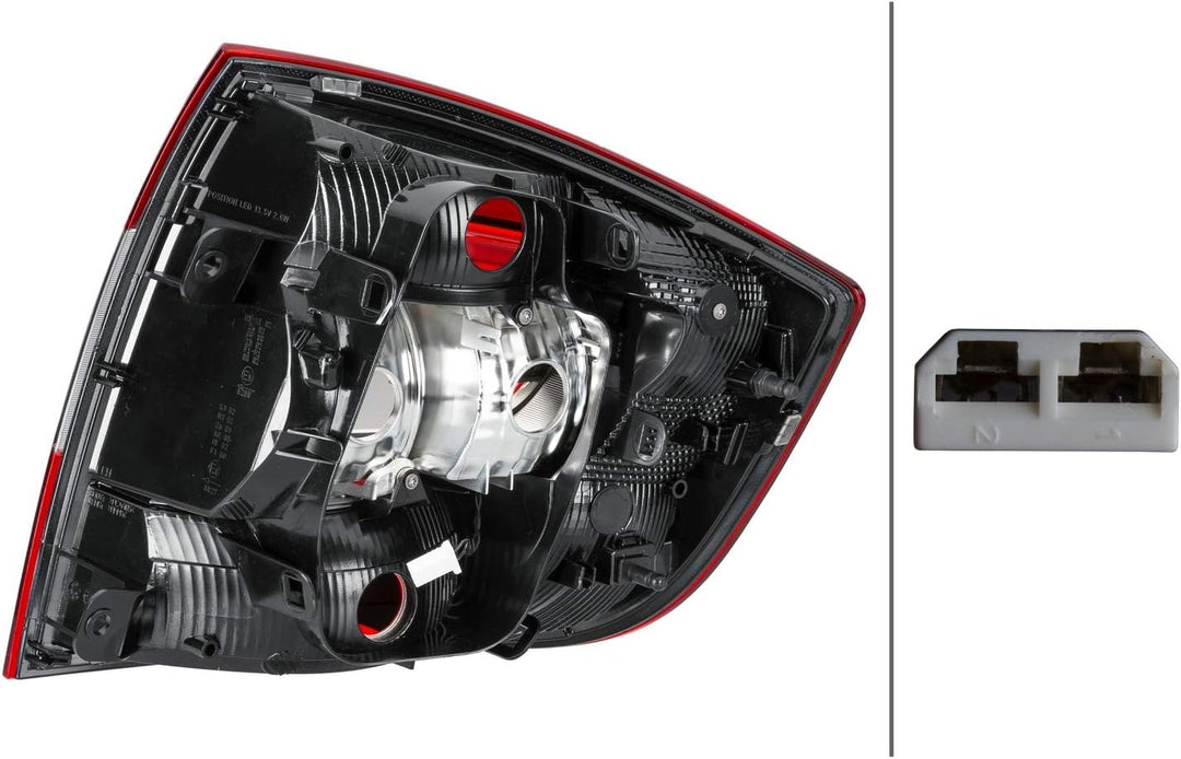 HELLA 9EL 354 849-031 Heckleuchte - Hybrid- ECE - für Rechtsverkehr - links, links