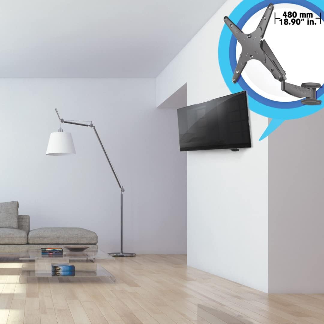 Manhattan 461641 Universal TV-Wandhalterung mit Gasdruckfeder Halterungsarm mit Gasdruckfeder und Ku