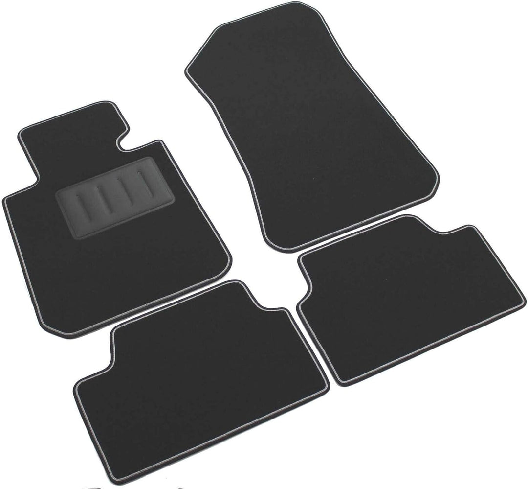 Das Teppich Auto, sprint00300, Fußmatten Teppiche Schwarz rutschfest, verstärkter Rand, zweifarbig