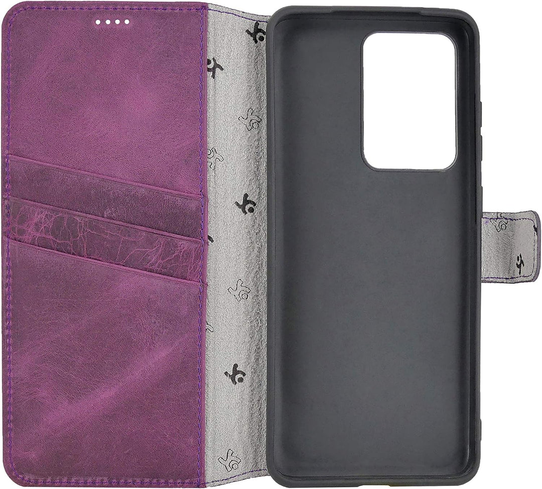 Suncase Book-Style Hülle kompatibel mit Samsung Galaxy S20 Ultra Leder Tasche (Slim-Fit) Lederhülle