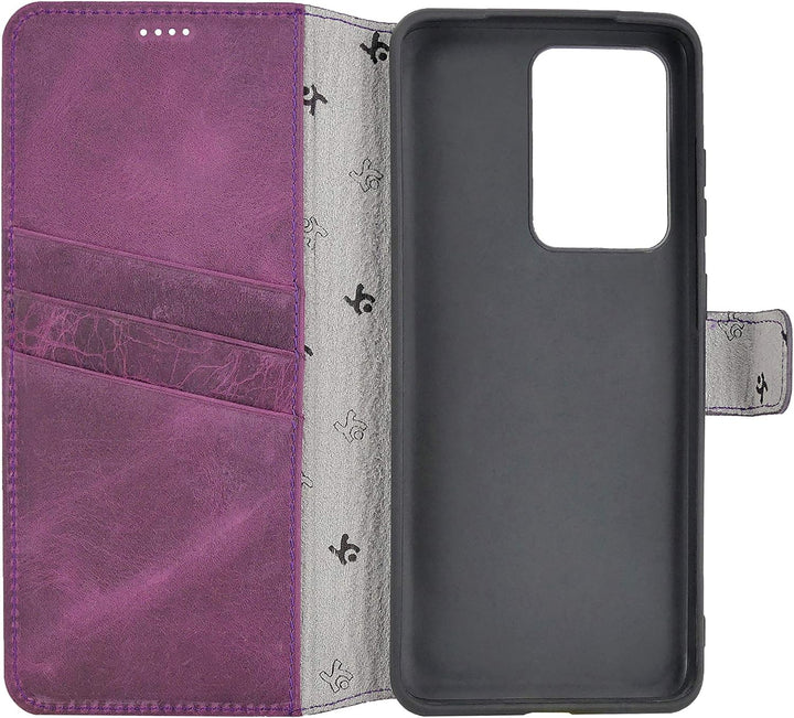 Suncase Book-Style Hülle kompatibel mit Samsung Galaxy S20 Ultra Leder Tasche (Slim-Fit) Lederhülle