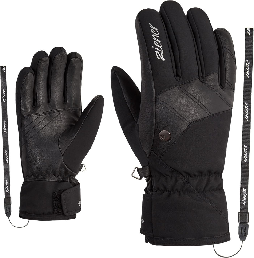 Ziener Damen Keala Ski-Handschuhe/Wintersport | Gore-Tex, extra warm, PFC frei 6 Schwarz, 6 Schwarz
