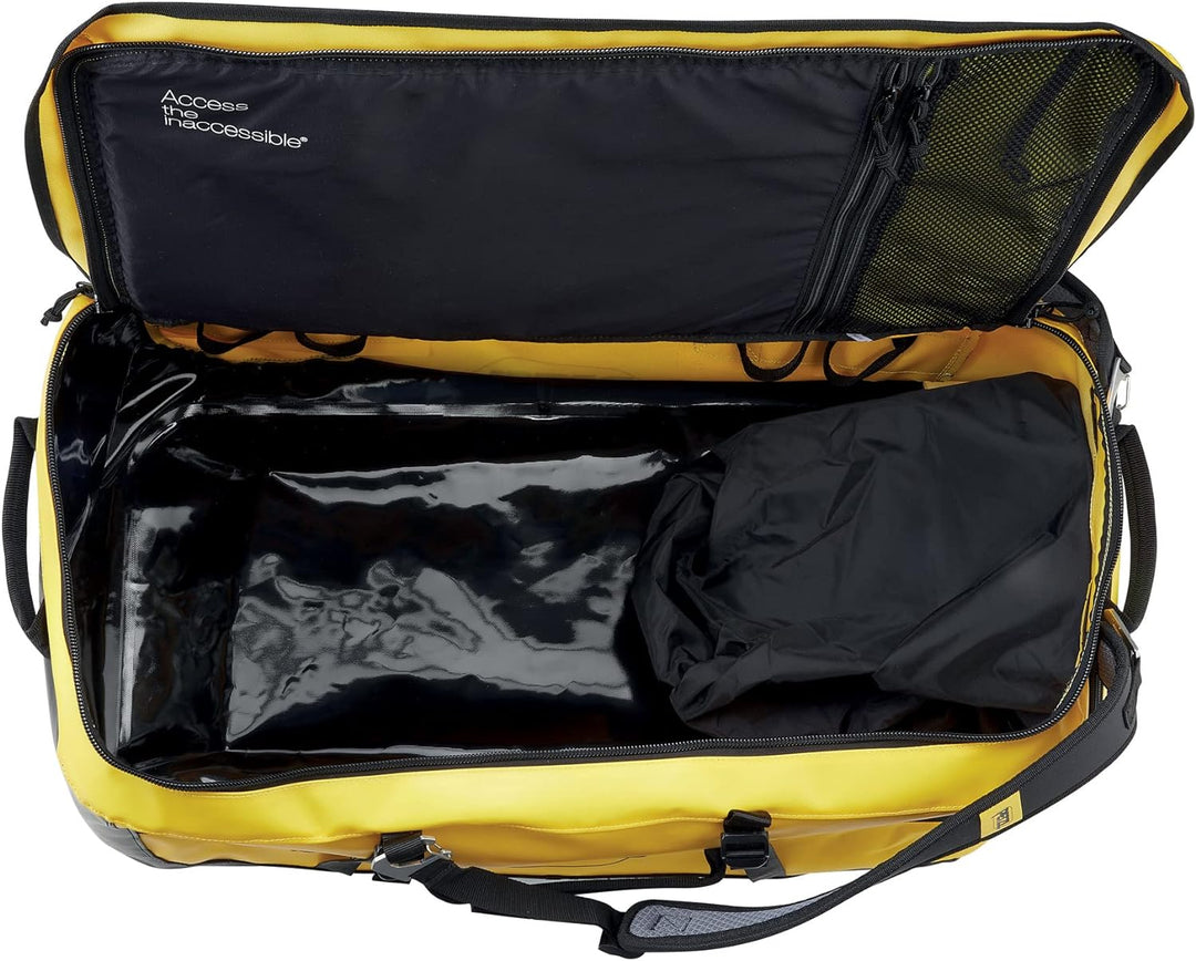 Petzl Duffel 85 Mittelgrosse Transporttasche aus TPU Plane und Polypropylen in der Farbe Schwarz 85
