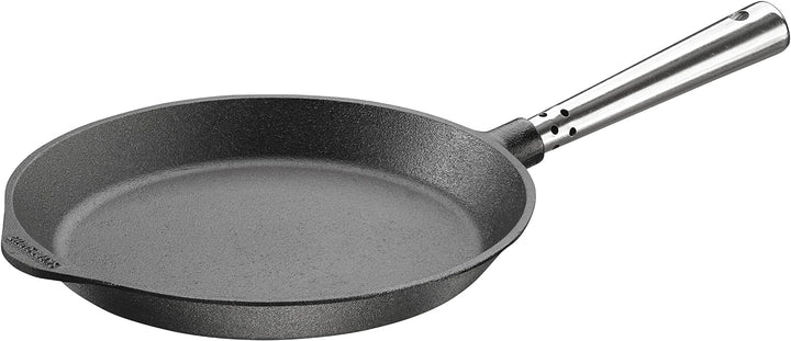 Bratpfanne 24 cm. Edelstahlgriff. Auf allen Herdarten, Ofen, Grill & offenem Feuer einsetzbar