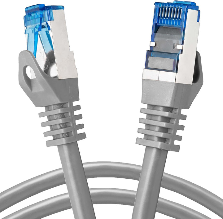 BIGtec - 2 Stück - 50m CAT.7 Gigabit Patchkabel Netzwerkkabel grau Kupferkabel Patch Ethernt LAN DSL