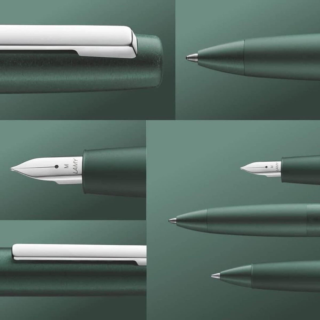 LAMY 1234746 aion Füllhalter 77 – Moderner Füller in der Farbe Dunkelgrün aus einem nahtlos aus Alum