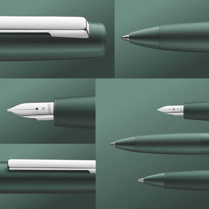 LAMY 1234746 aion Füllhalter 77 – Moderner Füller in der Farbe Dunkelgrün aus einem nahtlos aus Alum