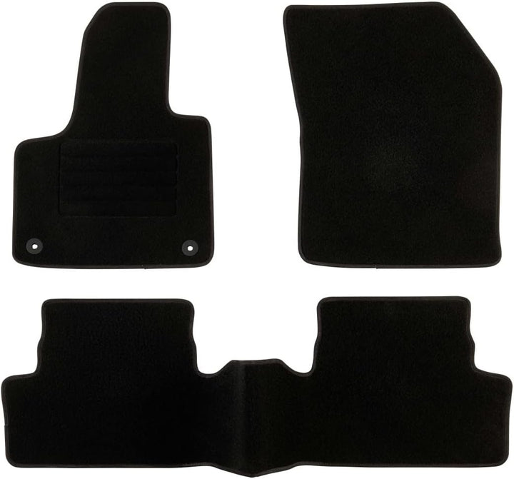 DBS Autofussmatte - nach Mass - 3-teilig - Anti Rutsch - schwarzer Nadelfilz 900g/m² - Velours Ferti