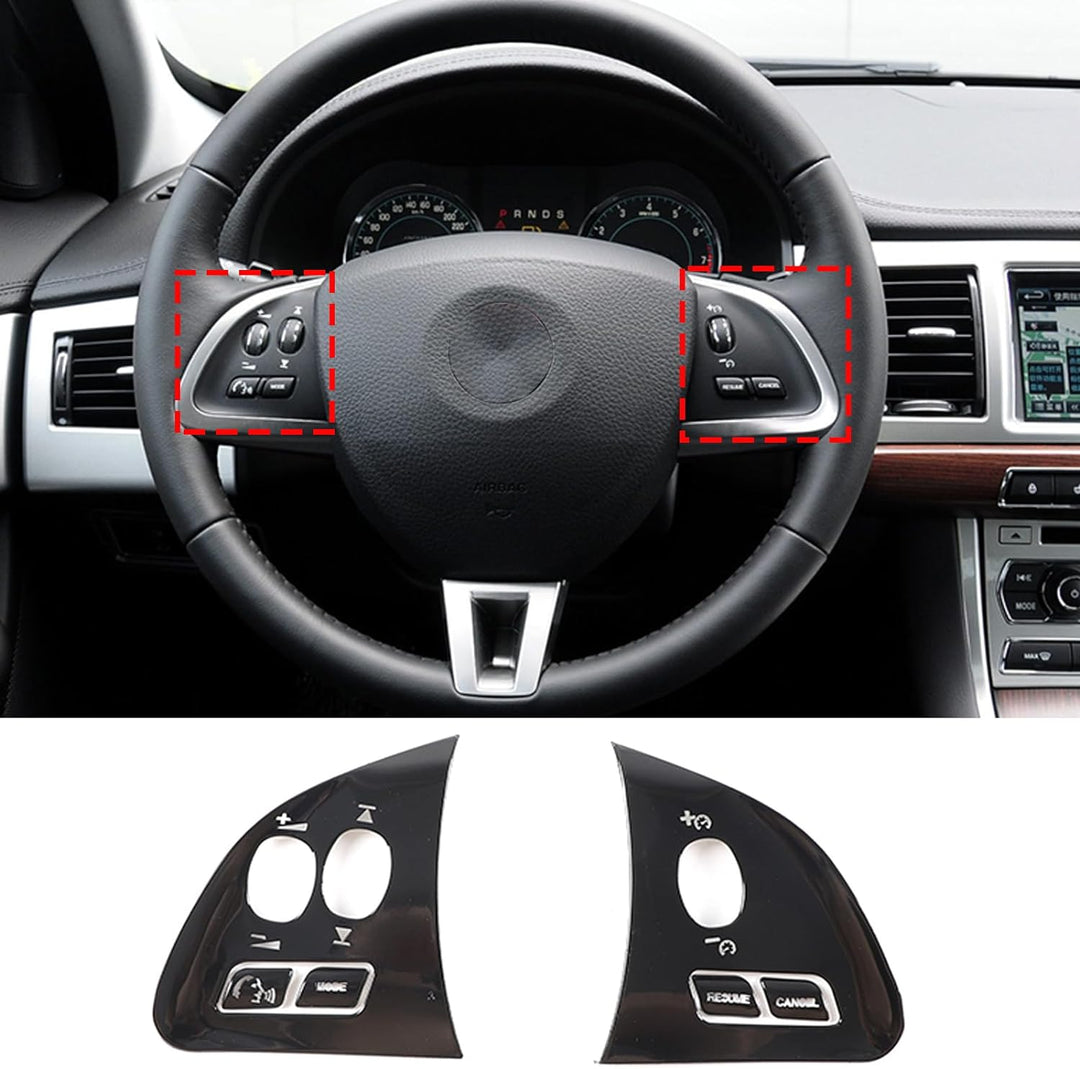 DIYUCAR Aluminiumlegierung Schwarz Auto Styling Lenkrad Knopf Rahmen Abdeckungen Trim Aufkleber FĂŒr
