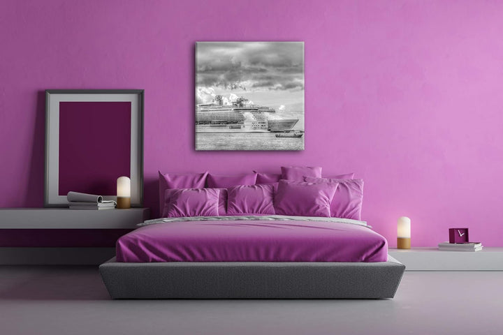 deyoli malerisches Kreuzfahrtschiff Format: 60x60 Effekt: Schwarz&Weiss als Leinwandbild, Motiv auf