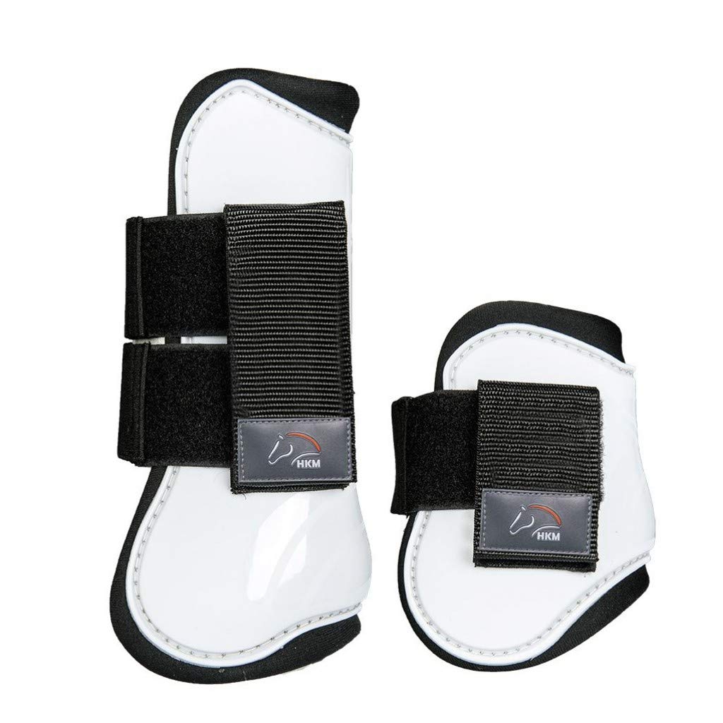HKM Springgamaschen und Streichkappen, 4er Set Pony wei�/schwarz, Pony wei�/schwarz
