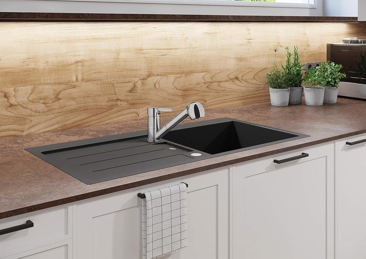 Cornat Spültisch-Einhebelarmatur "Skagen" - Hochwertiger Messingkörper - verchromt - Ausziehbare Sch