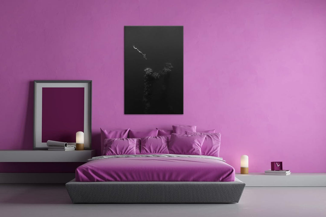 deyoli tiefer Tauchgang zum Meeresgrund Effekt: Schwarz&Weiss, Format: 80x60 als Leinwandbild, Motiv