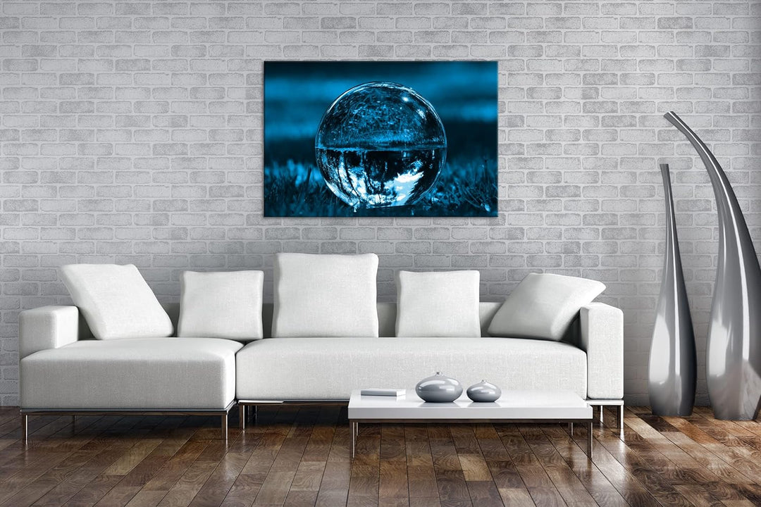 deyoli Umgedrehte Welt Format: 80x60 Effekt: Monocrome Blau als Leinwandbild, Motiv fertig gerahmt a