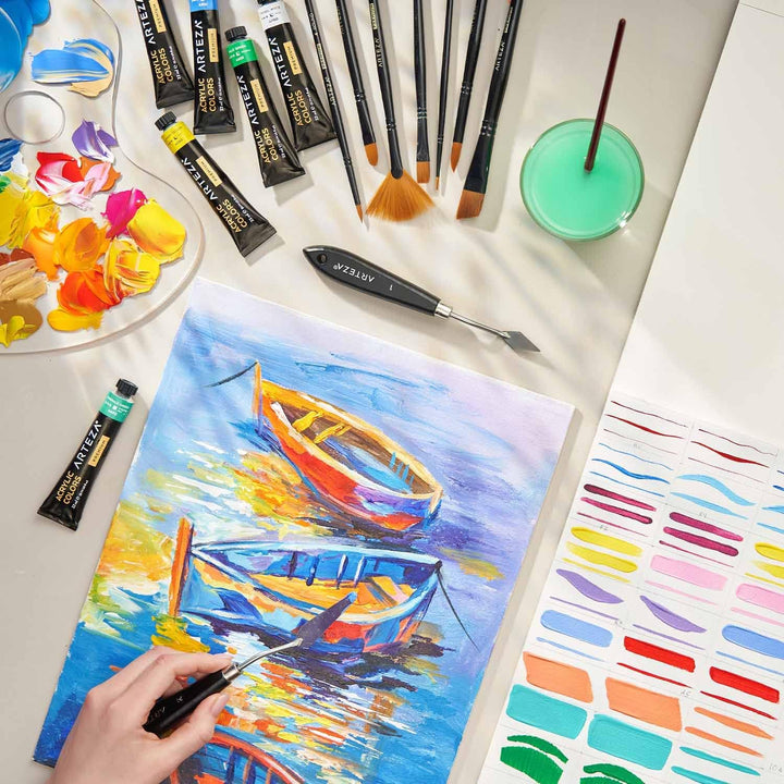 ARTEZA Leinwand auf Keilrahmen | 28cm x 35,5cm Grosspackung mit 14 | Weiss, Grundiert 100% Baumwolle