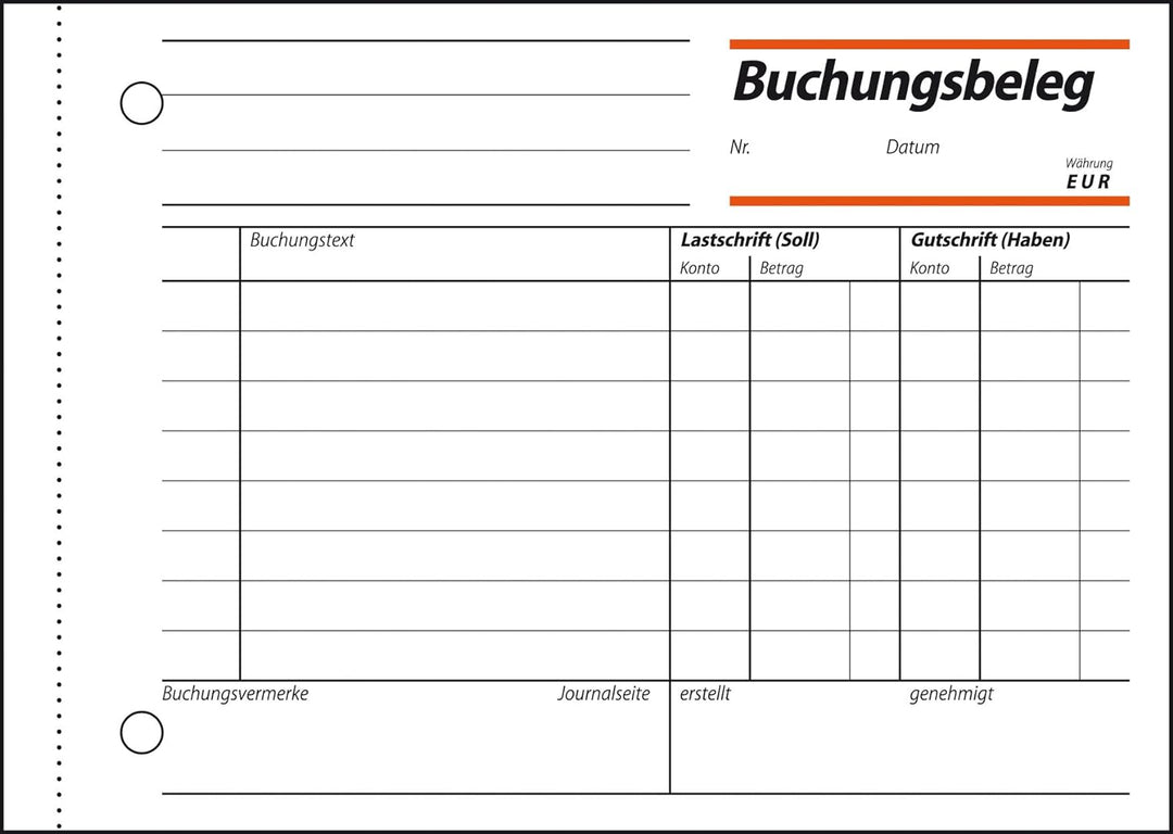 SIGEL BU615/10 Buchungsbeleg A6 quer, 10 Stück á 50 Blatt, 10 Stück