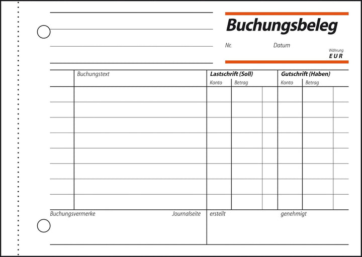 SIGEL BU615/10 Buchungsbeleg A6 quer, 10 Stück á 50 Blatt, 10 Stück