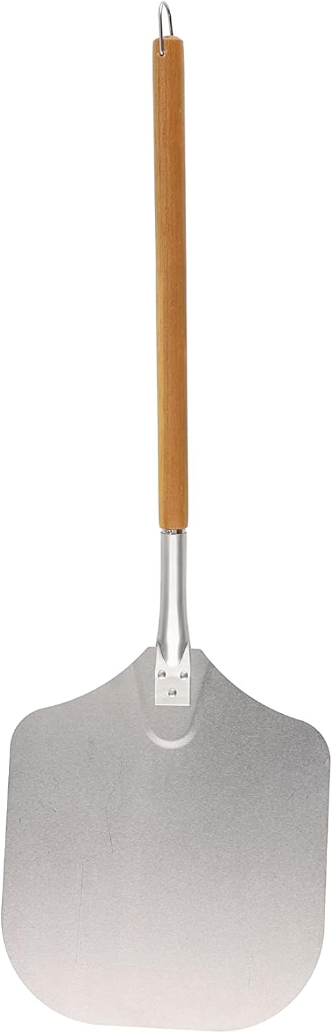 Mustang Pizzaschaufel mit grosser Fläche | 30,5cm x 30 cm | Pizzaschieber Aluminium 85cm Länge | Gri
