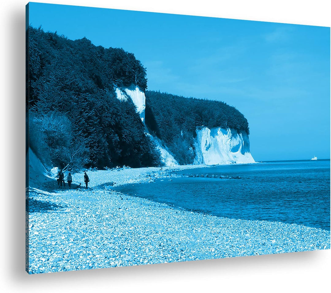 deyoli riesige Kreidefelsen auf Rügen Format 80x60 Effekt: Monocrome Blau als Leinwandbild, Motiv fe