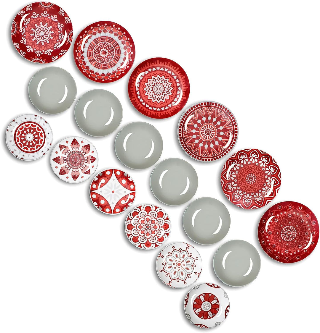 Excelsa Mandala Red Tafelservice, 18-teilig, Porzellan