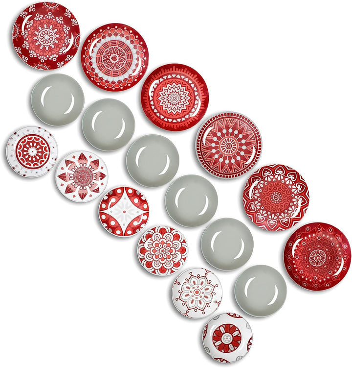 Excelsa Mandala Red Tafelservice, 18-teilig, Porzellan