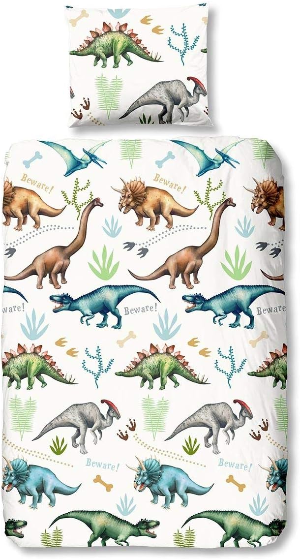 Traumschlaf Renforcé Bettwäsche Dinos 1 Bettbezug 135 x 200 cm + 1 Kissenbezug 80 x 80 cm