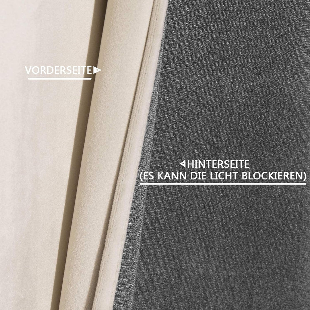 WOLTU Verdunklungsvorhang Blickdicht Samtvorhänge mit Ösen, 2 Stücke Thermogardine Ösenvorhang 300 g
