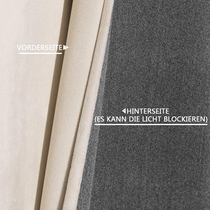 WOLTU Verdunklungsvorhang Blickdicht Samtvorhänge mit Ösen, 2 Stücke Thermogardine Ösenvorhang 300 g