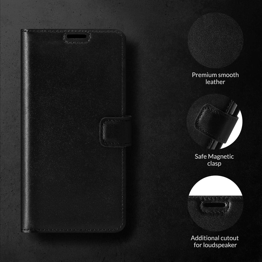 SURAZO Prestige Handyhülle für Apple iPhone 13 Pro – Premium Echtleder Hülle Schutzhülle mit [Standf