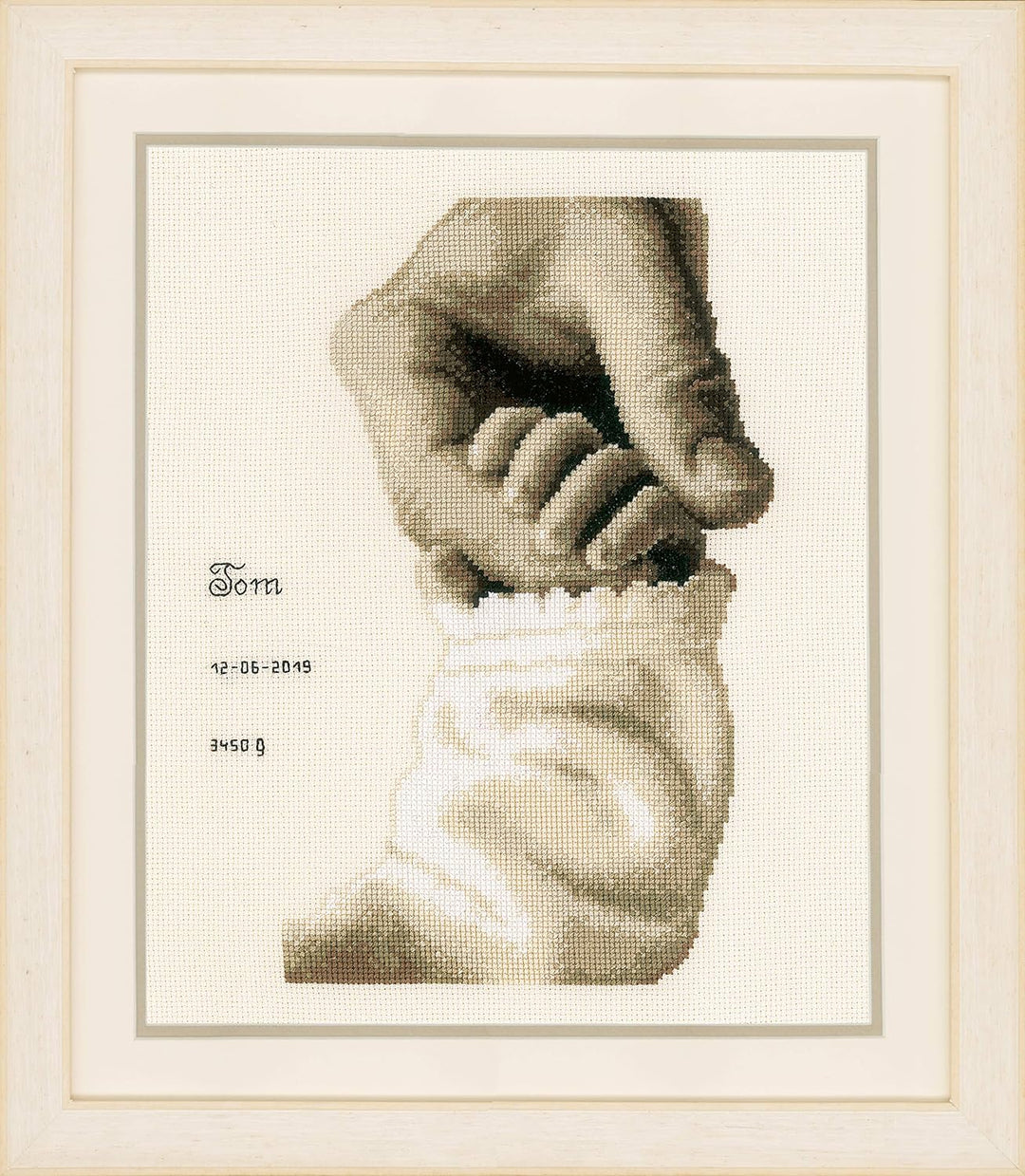 Vervaco PN-0173017 Babyglück Stickpackung Zählmuster, Baumwolle, mehrfarbig, ca. 18 x 24 cm / 7,2" x
