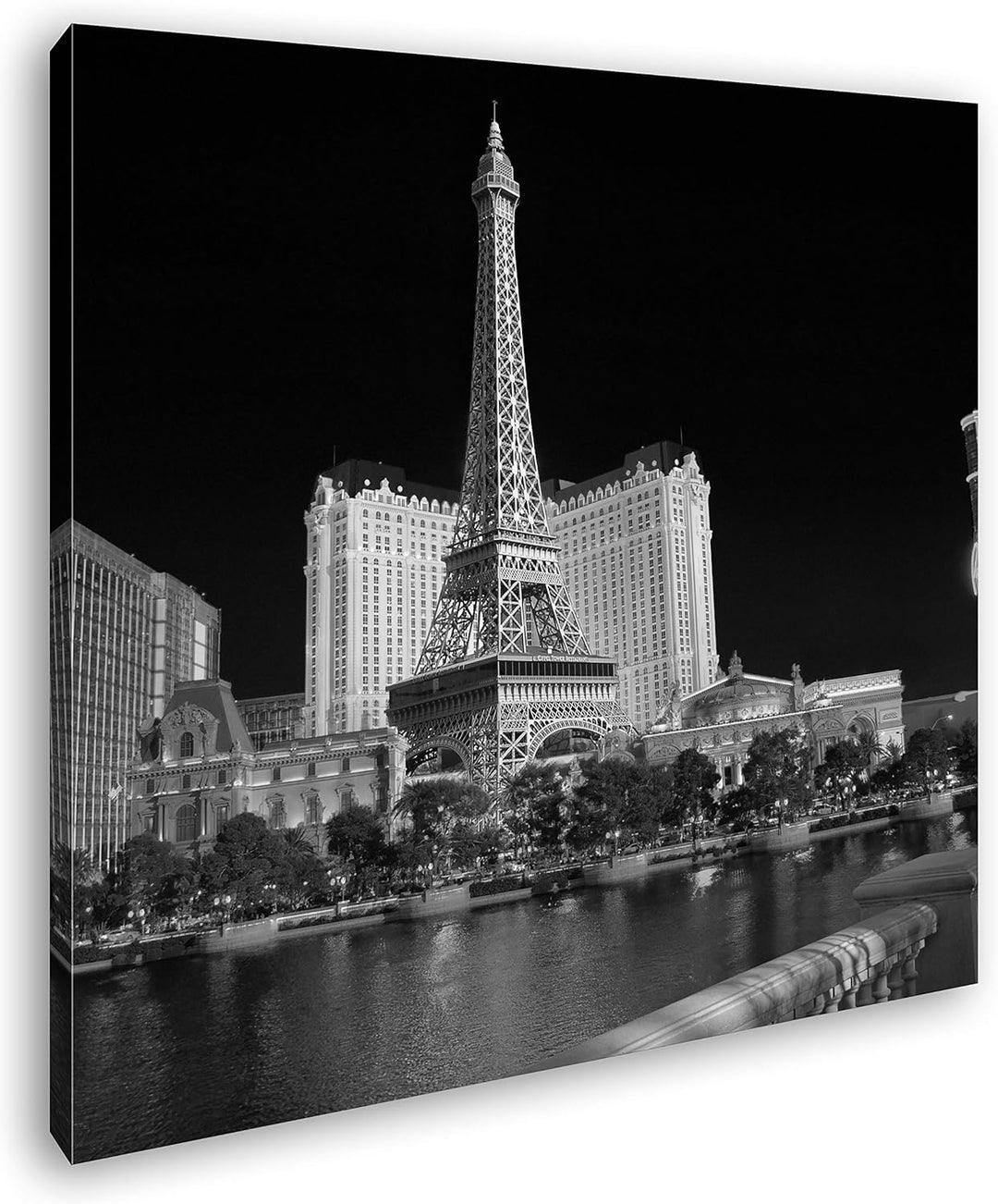 deyoli Miniatur Eiffelturm in Las Vegas Format: 70x70 Effekt: Schwarz&Weiss als Leinwandbild, Motiv