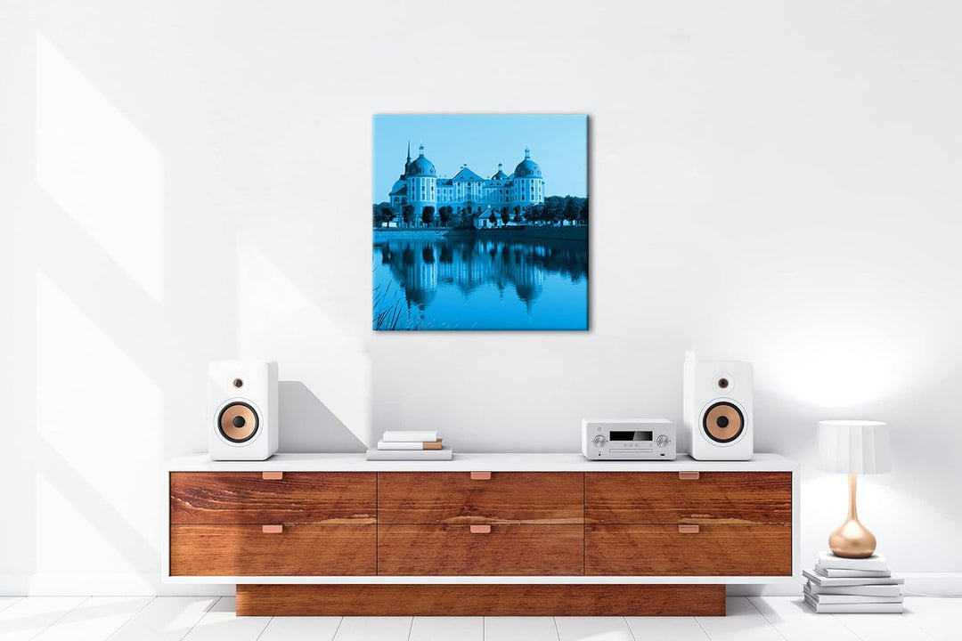 deyoli Moritzburg in Deutschland Format: 60x60 Effekt: Monocrome Blau als Leinwandbild, Motiv fertig
