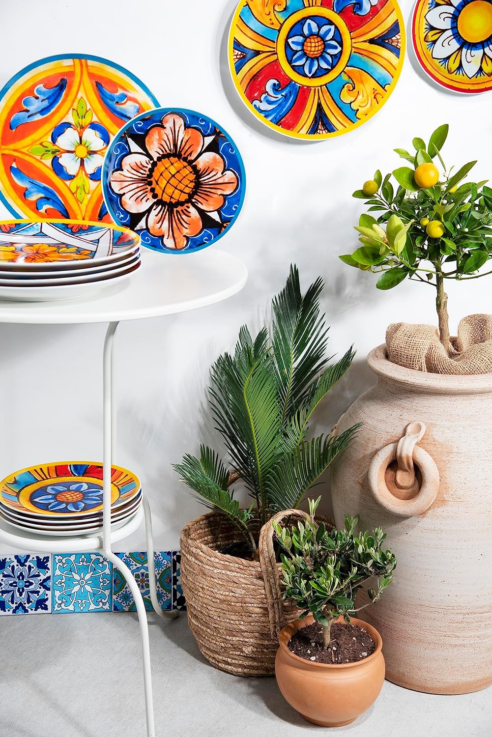 Excelsa Camastra Tellerservice 18 Stück, Porzellan und Steineware, mehrfarbig, 6 Personen Set 18 Pez